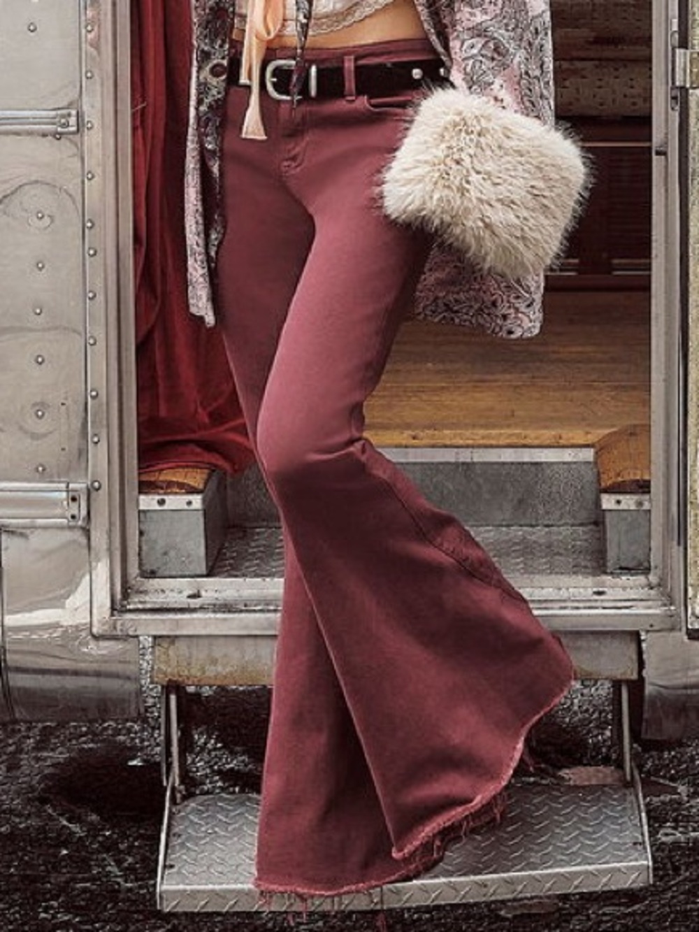 NWT FREE PEOPLE WE THE FREE Emre Low-Rise Flare Jeans | Red Bark MSRP $98 | 31